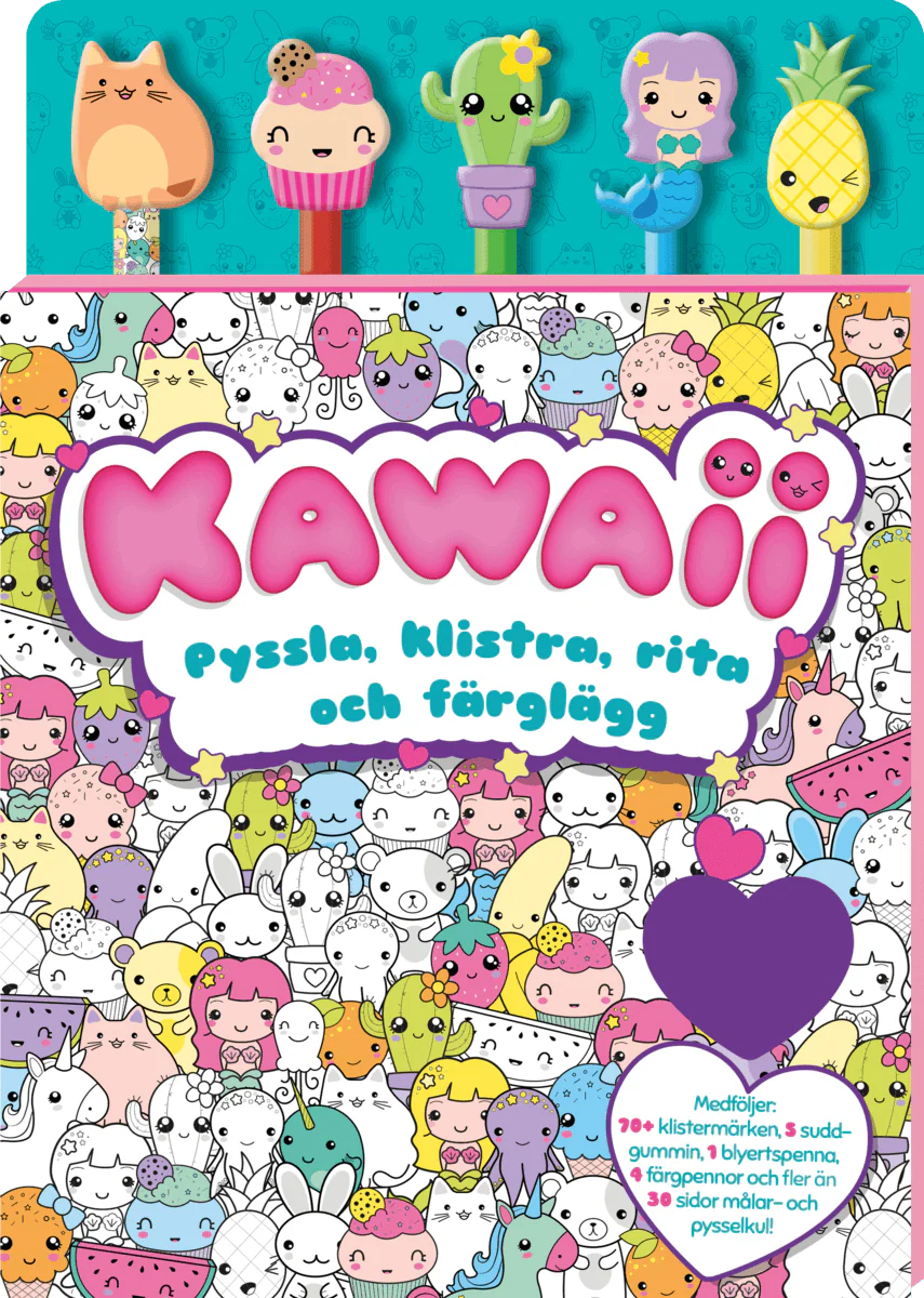 KAWAII : PYSSLA, KLISTRA, RITA OCH FÄRGLÄGG : Pyssla, klistra, rita och färglägg